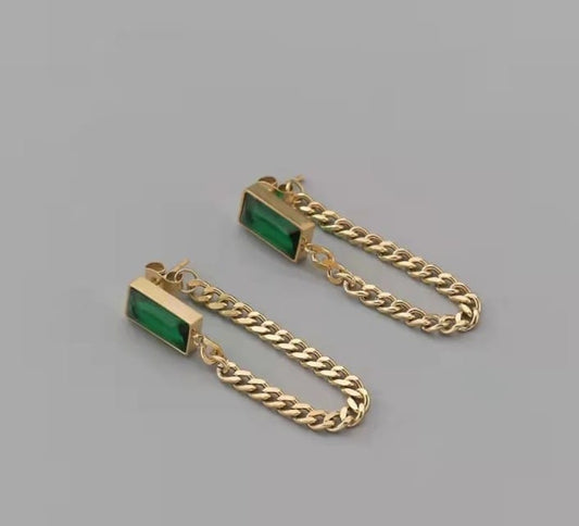 Gemstone Green Earrings