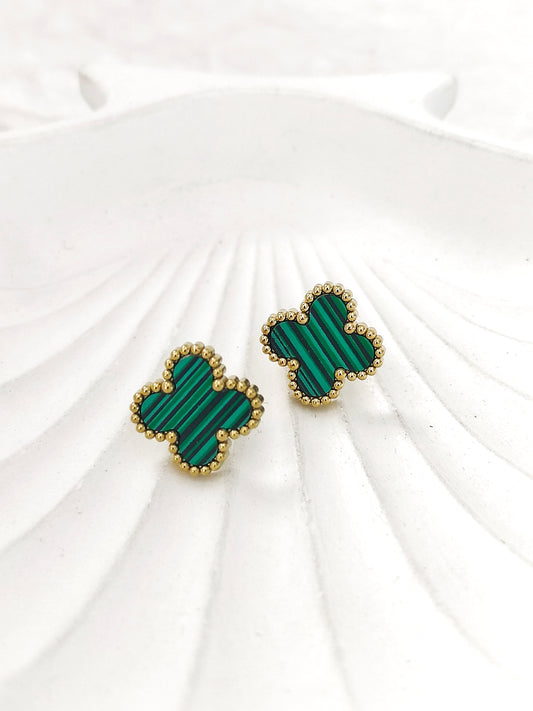 Clover Green Earring