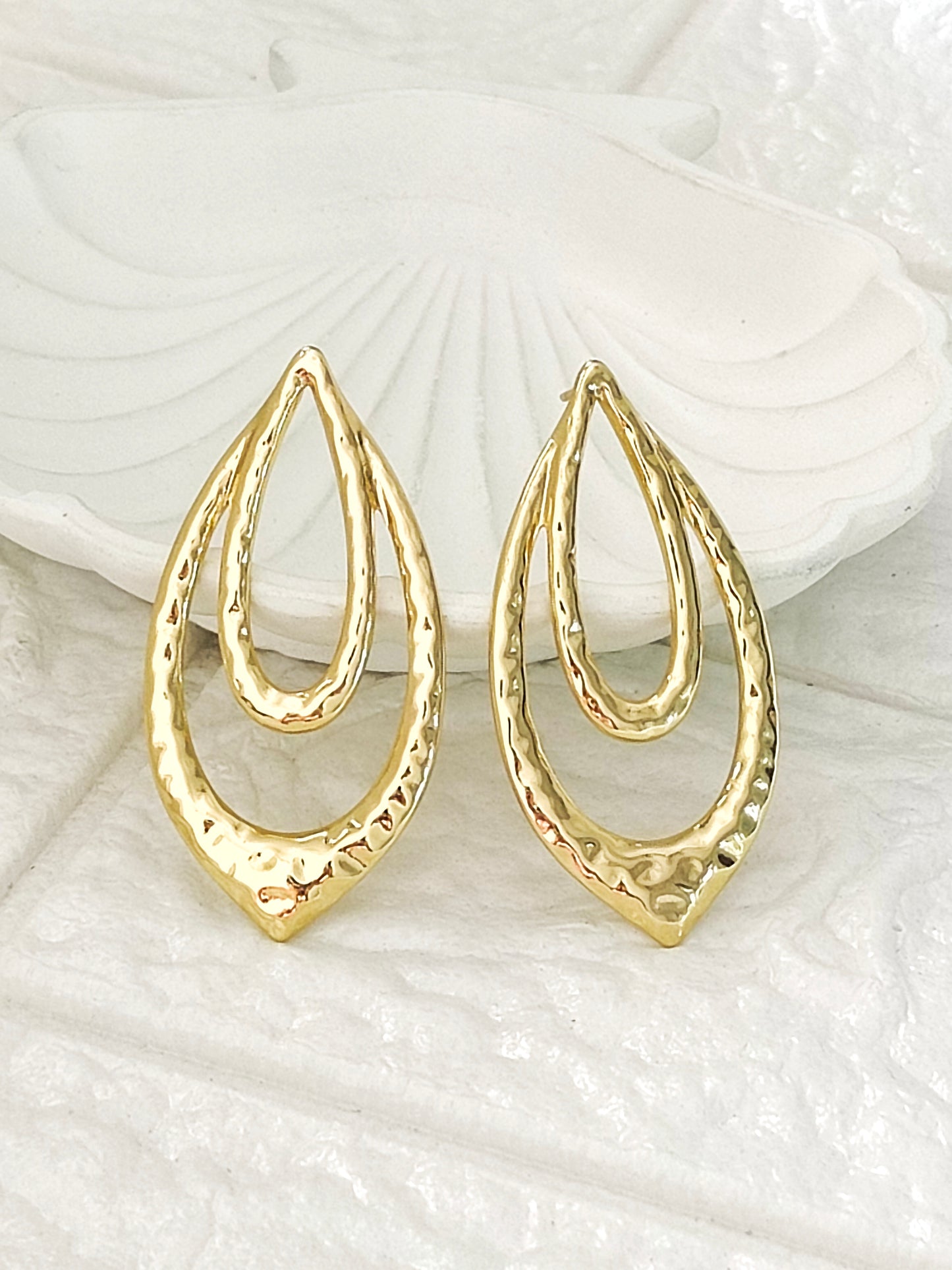 Leaf Shape Connected Earring